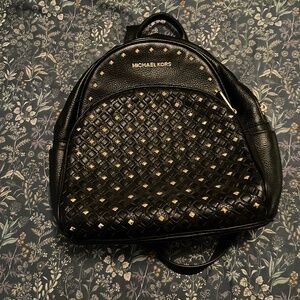 Michael Kors Black Leather Studded Backpack